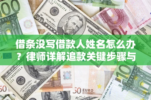 北京借条没写借款人姓名怎么办？律师详解追款关键步骤与证据链构建
